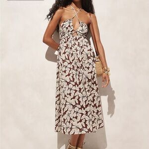 J. Crew Cutout halter beach dress in floral cotton voile